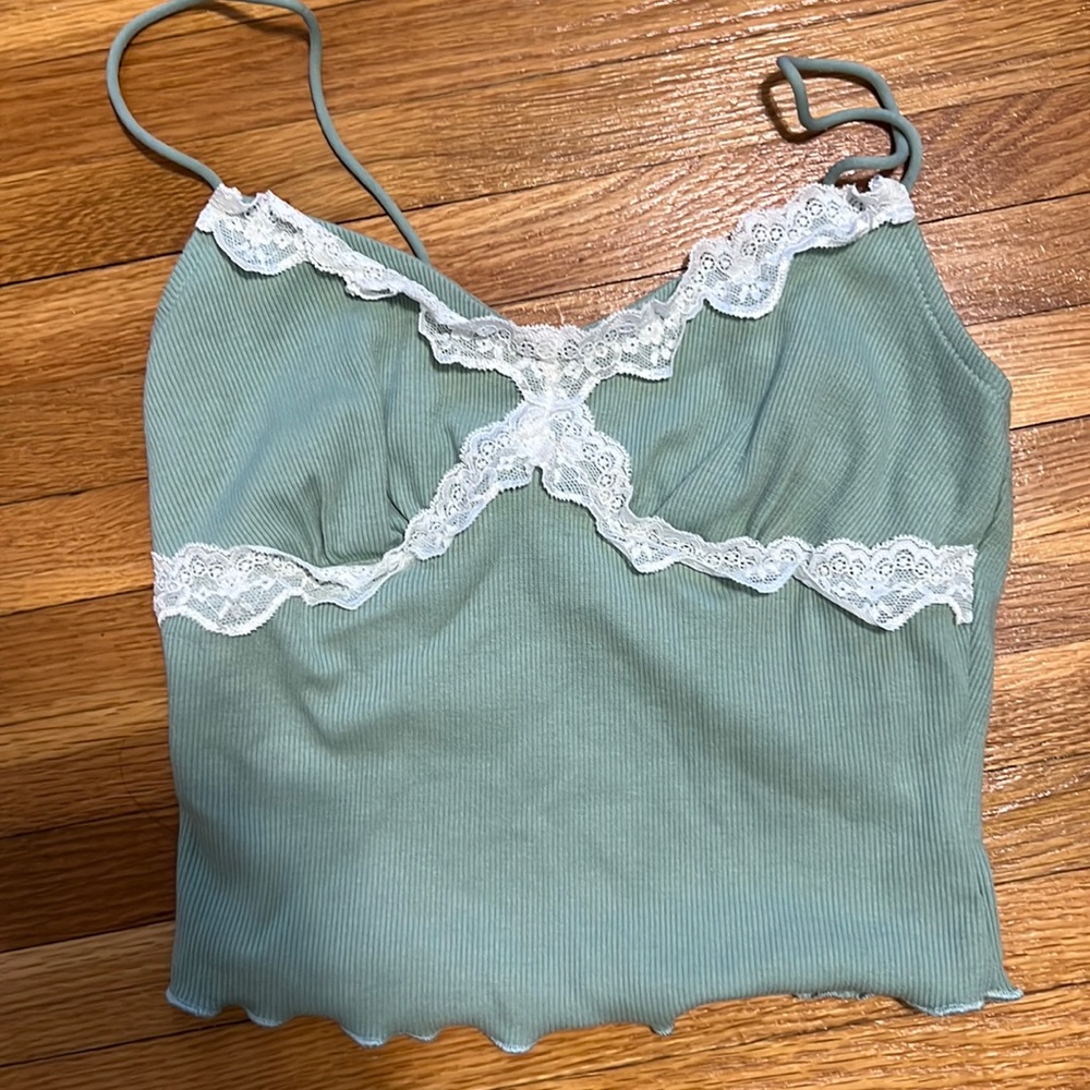 RIBBED LACE TANK TOP